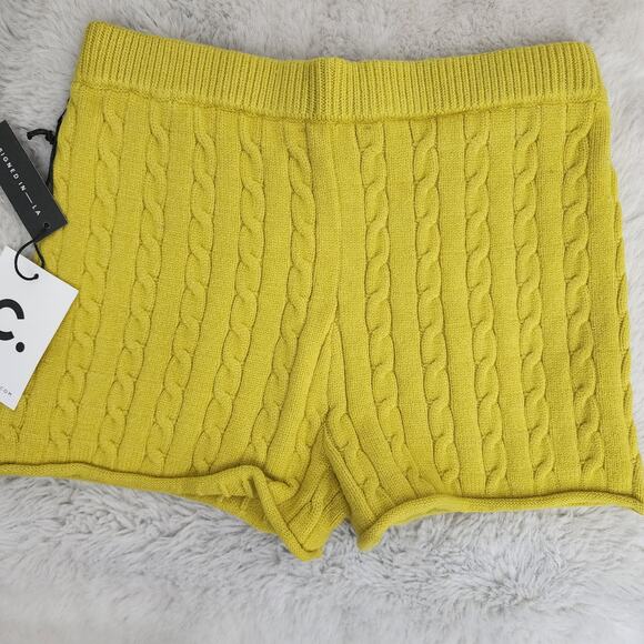 NWT Callahan Revolve Winona Cable Knit Sweater Shorts Dandelion Yellow XS - Picture 5 of 13